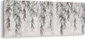Tablou - Crenguțe de salcie, tencuiala gri (120x50 cm)