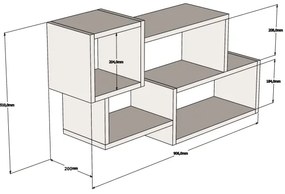 Etajeră de perete AFRO 51x90,6 cm albă/antracit