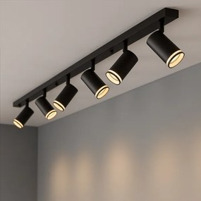 Spot aplicat PIPE 6x GU10/10W/230V negru