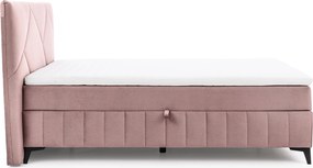 Pat boxspring Wasil 180x200 cu spațiu de depozitare - catifea roz hidrofobă Element 18
