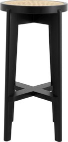 Scaun de bar din lemn finisaj negru design modern Dareau, H-76,5cm 114381 HZ