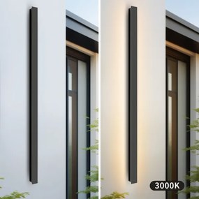 Brilagi - Aplica de perete LED pentru exterior LINEAR, 32 W, 230 V, 3000 K, IP65, negru