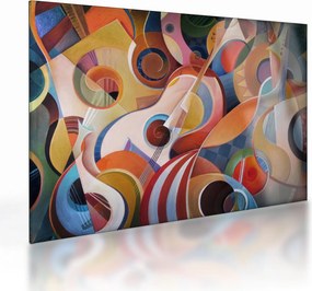 Tablou pe sticlă - Abstract muzical (70x50 cm)