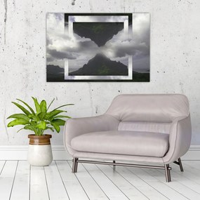 Tablou - Munții din Islanda, colaj geometric (90x60 cm)