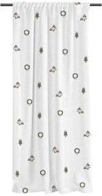 Draperie albă din bumbac satinat 110x250 cm Festive Car – Butter Kings