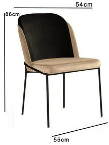 Set de scaune de sufragerie Dore Beige and Black,2 buc.