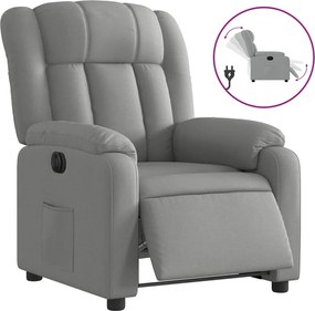 vidaXL Fotoliu rabatabil electric, gri deschis, textil