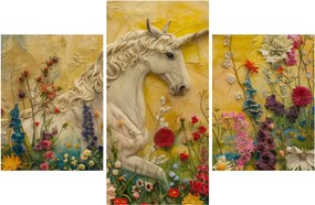 Tablou - Unicorn cu flori (90x60 cm)