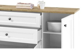 COMODA FIRENZE, 187X45X97 CM, 4 USI, 2 SERTARE, CULOARE ALB, MDF