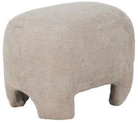 Taburet bej cu tapițerie din chenille – Ixia