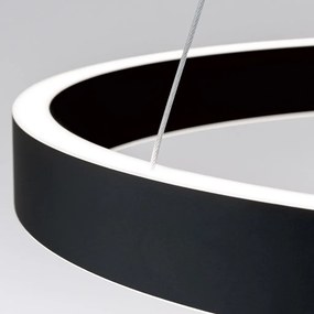 Lustra LED circulara iluminat sus si jos KOLK negru 60cm