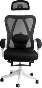 Scaun ergonomic OFF 428 negru, multiblock și suport picioare