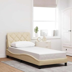 vidaXL Cadru de pat fără saltea cremă 90x190 cm țesătură