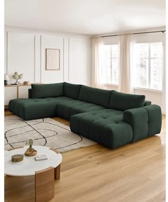 Colțar verde extensibil/cu spațiu de depozitare (cu colț pe partea stângă/în formă de "U") Fuji – Bobochic Paris