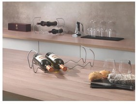 Suport cu 3 nivele pentru 12 sticle de vin Metaltex Wine, lungime 45 cm