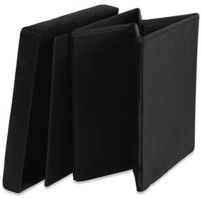 Taburet pliabil negru ZAREX VELVET L