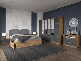 Set mobila dormitor complet Gri/Stejar Adapto C19