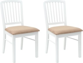 vidaXL Scaune de dining 2 pcs Alb 50 x 52,5 x 91 cm