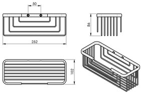 Raft inteligent GEDY 2419-02, 25,2 x 8,6 x 10,2cm, alb