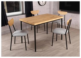 Set mobilier sufragerie Mimetizarse (stejar deschis + gri) (pentru 4 persoane). 1116413