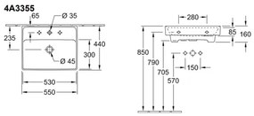 Villeroy & Boch 4A335501 - Lavoar suspendat COLLARO 55x44 cm ceramică/alb
