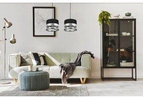 Lustră pe cablu MILO 2xE27/60W/230V argintie/neagră