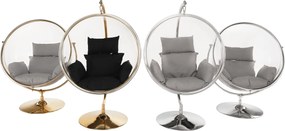Scaun suspendat cu suport, transparent/auriu/negru, BUBBLE NEW TIP 3