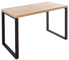Birou design industrial Black Desk 120cm, negru/ stejar