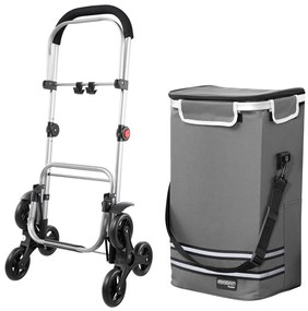 Carucior cumparaturi  Stairs Climber pliabil husa detasabila 3 roti  Metal/Poliester Gri