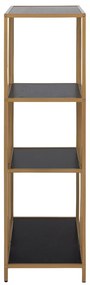 Bibliotecă neagră/aurie 77x114 cm Seaford – Actona