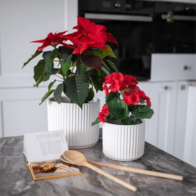 Ghiveci de flori din ceramică, alb mat, KELSO TIP 2