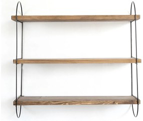 Raft decorativ de perete Duvelo 4 (Nuc + negru) . Promo -6%. 1093668