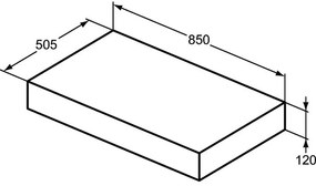 Blat pentru lavoar Ideal Standard Adapto 85 cm alb lucios Alb lucios, 850 mm