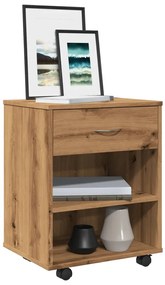 vidaXL Dulap cu roți, stejar artizanal, 46x36x59 cm, lemn prelucrat