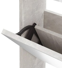 Pantofar cu oglinda, 3 niveluri, gri beton, 63x17x102,5 cm 1, Gri beton, 63 x 17 x 102.5 cm