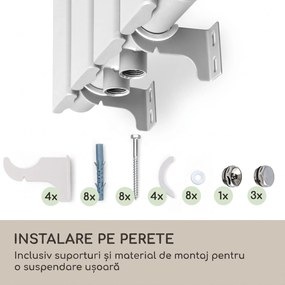 Blumfeldt Ontario calorifer 120 x 30 1/2" racord lateral montaj pe perete 380 Watt