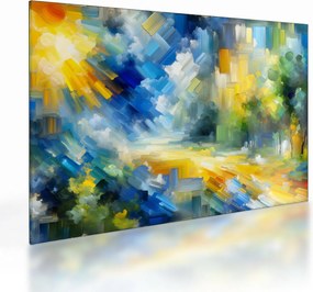Tablou pe sticlă - Zi însorită abstractă (70x50 cm)