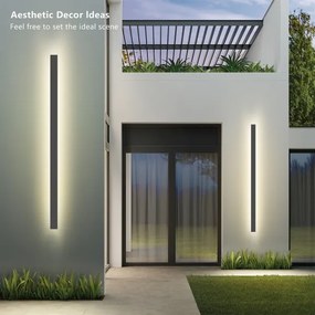 Brilagi - Aplica LED de exterior LINEAR, 32 W, 230 V, 3000 K, IP65, antracit