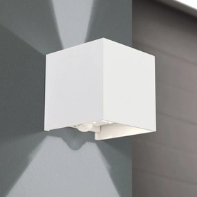Aplica LED ambientala de exterior cu senzor de miscare IP54 CUBE-S alba