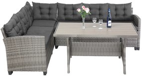 Deuba Set ratan Sedan - gri + perne antracit