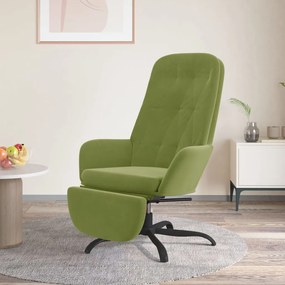 3097644 vidaXL Scaun de relaxare cu taburet, verde deschis, catifea