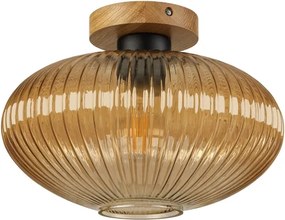 Plafonieră MILOU WOOD 1xE27/15W/230V stejar/bej fumuriu, diam. 29 cm