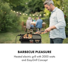 Gatsby, grill electric, 2000 W, grilaj antiaderent, măsuțe laterale, bej/negru