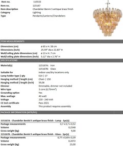 Candelabru dimabil design elegant LUX Benini S, alama antic