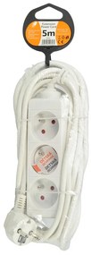 Cablu prelungitor 3Z - 5m, alb
