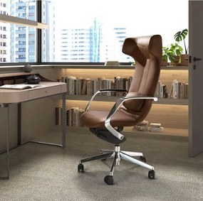 Scaun de birou modern piele sintetica Brown