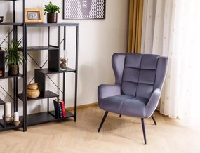 Fotoliu Louis velvet gri Blu14