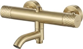 Coloana de dus cu termostat Lungo Diamond Gold Brush