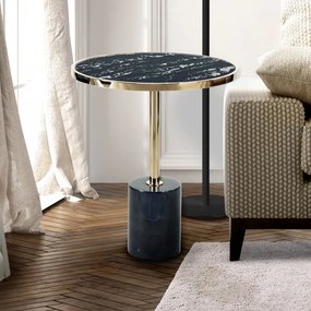 Masuta laterala design modern Dekala negru/auriu SV-258203