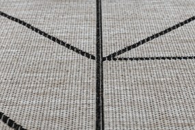 Covor sisal Floorlux 20605 argint si negru, bej Triunghiuri, Geometric